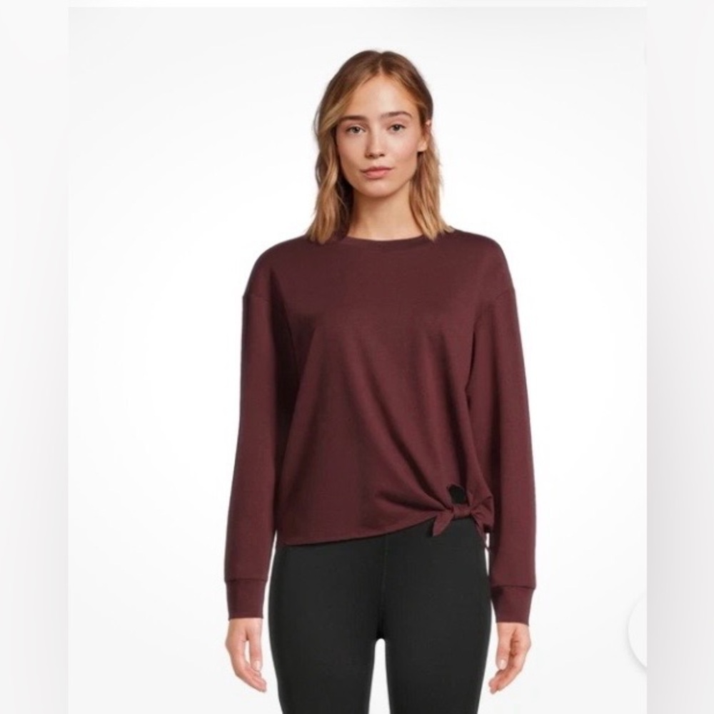 Avia Crewneck Long Sleeve Burgundy Athletic Top Small